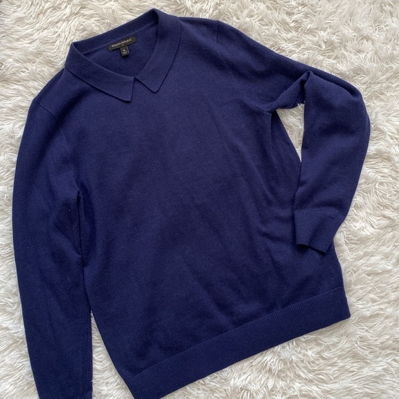 Banana Republic navy blue collared knit sweater - Picture 9 of 11
